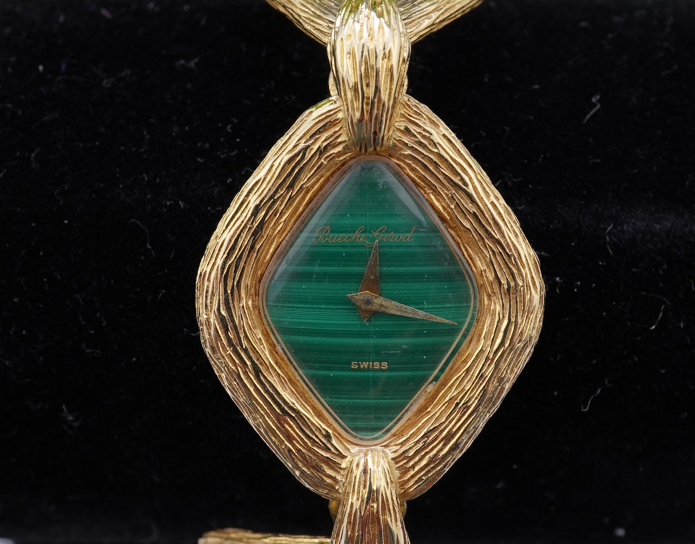 A lady's late 1960's 18ct gold Bueche Girod manual wind bracelet wrist watch